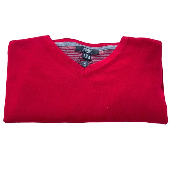 Foxcroft NWT Red V-Neck 90% Cotton 10% Cashmere Long Sleeve Sweater in Size XL - Picture 9 of 11